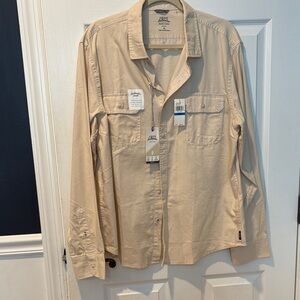 Izod Men's Tan Lightweight Shirt Jacket